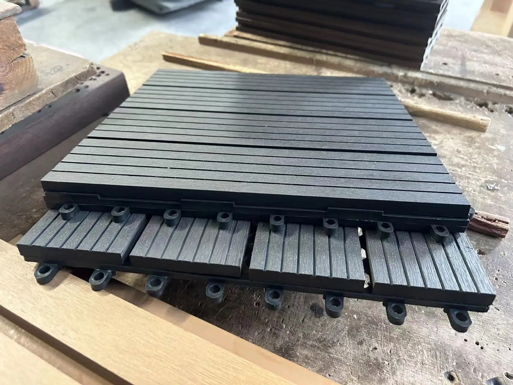 300x300mm wpc DIY floor tile /Outdoor easy install DIY WPC tile/wpc flooring