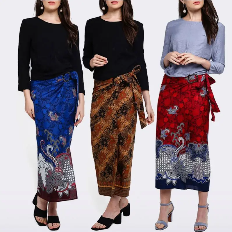 Ladies Fashion Dress Soft Mini Skirt Linen Casual Dresses Cross  Indonesia Sarong