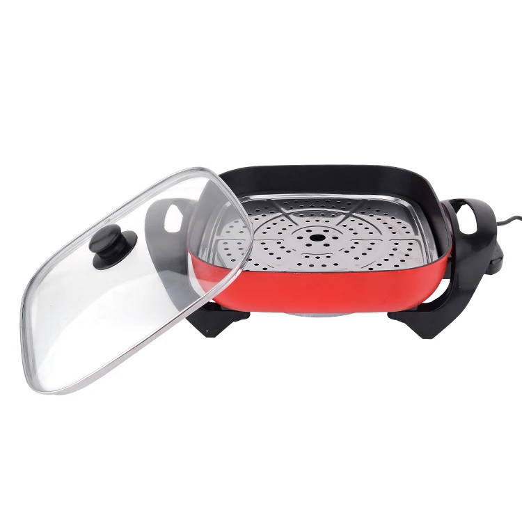 
High Quality Non Stick Cooking Pots Skillet Square Deep Fry Pan Electric Wok Electric Frying Baking Pan 