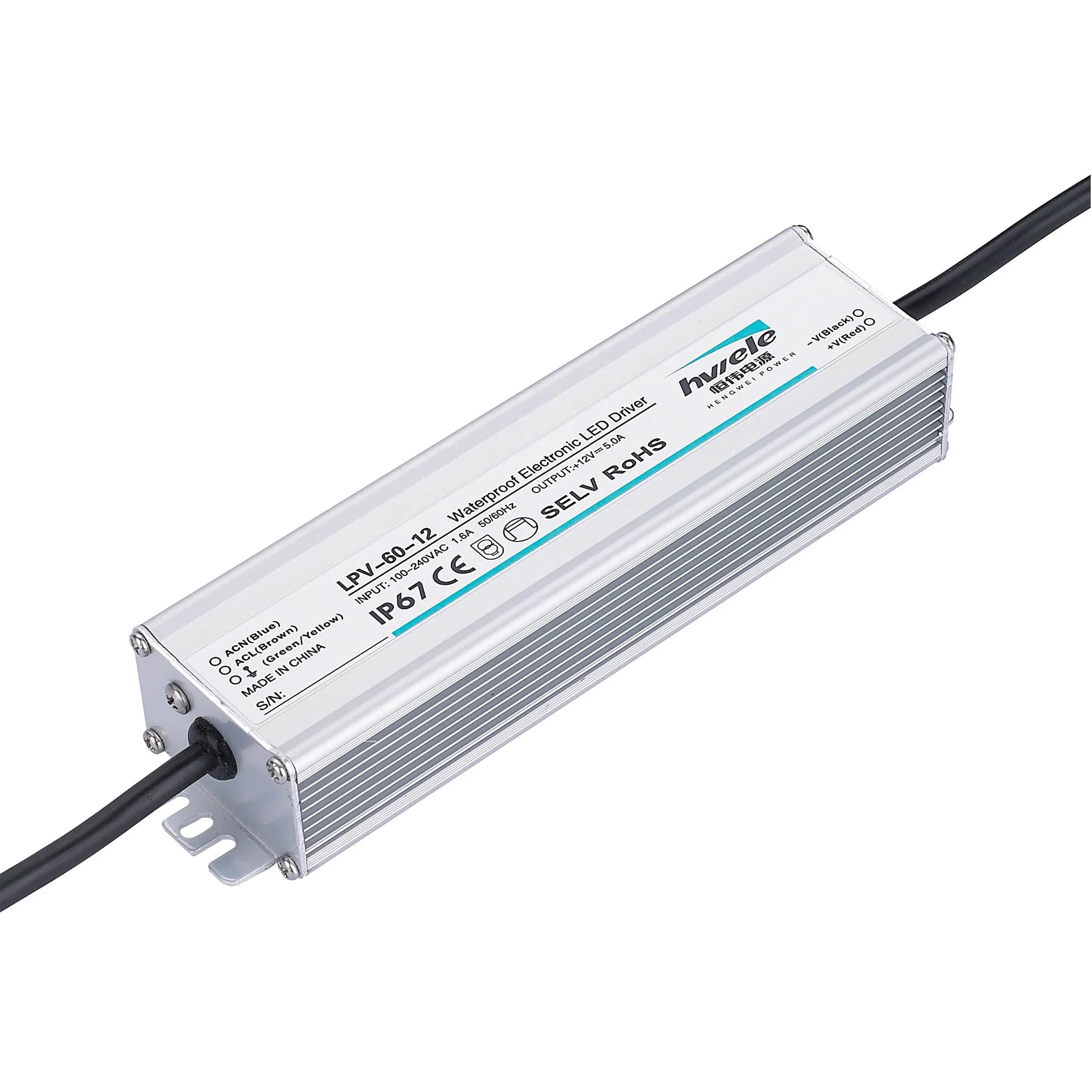 Водонепроницаемый IP67 CV Тип LPV-60-12 60W 12V 5A светодиодный трансформатор для туалетное зеркало со светодиодной подсветкой