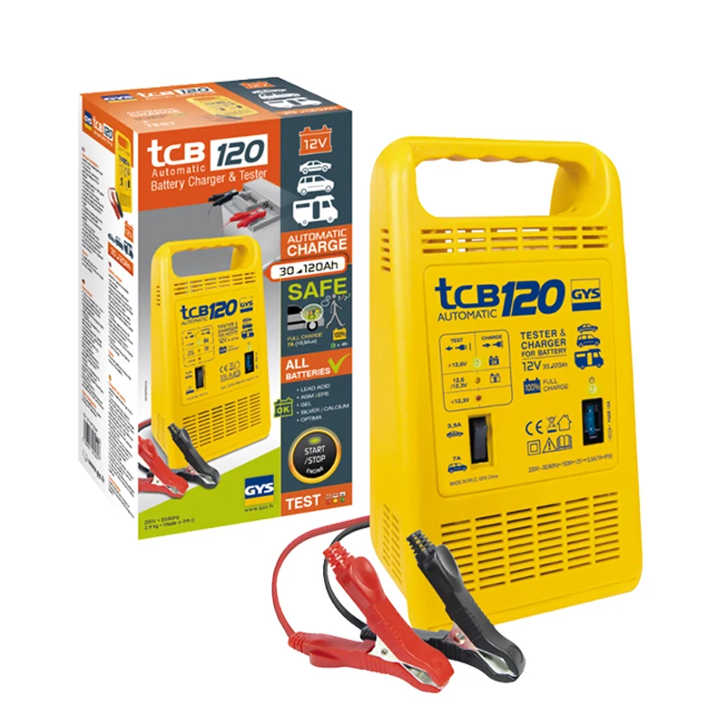 GYS 023284TCB120 Portable large capacity durable 12V battery charger and tester suitable for both lead acid and gel batteries (1600096507423)