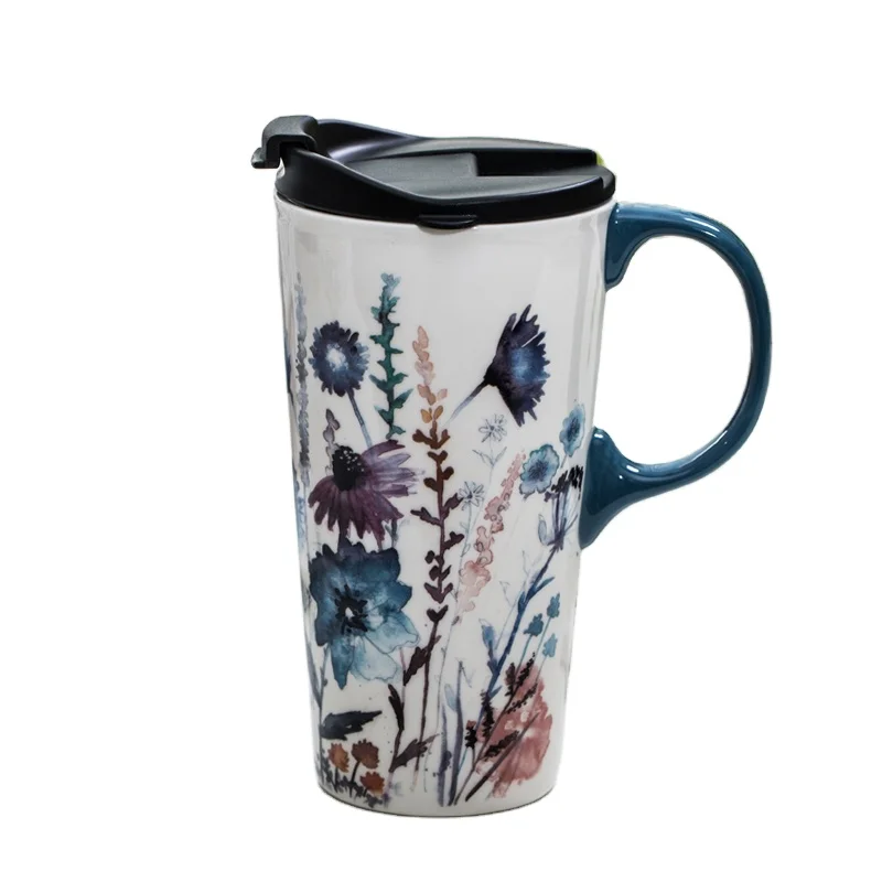 Hot Wholesale Creative 17 oz OEM Custom Coffee Teacup Porcelain Marble Coffee Mugs ceramic cup with decorative