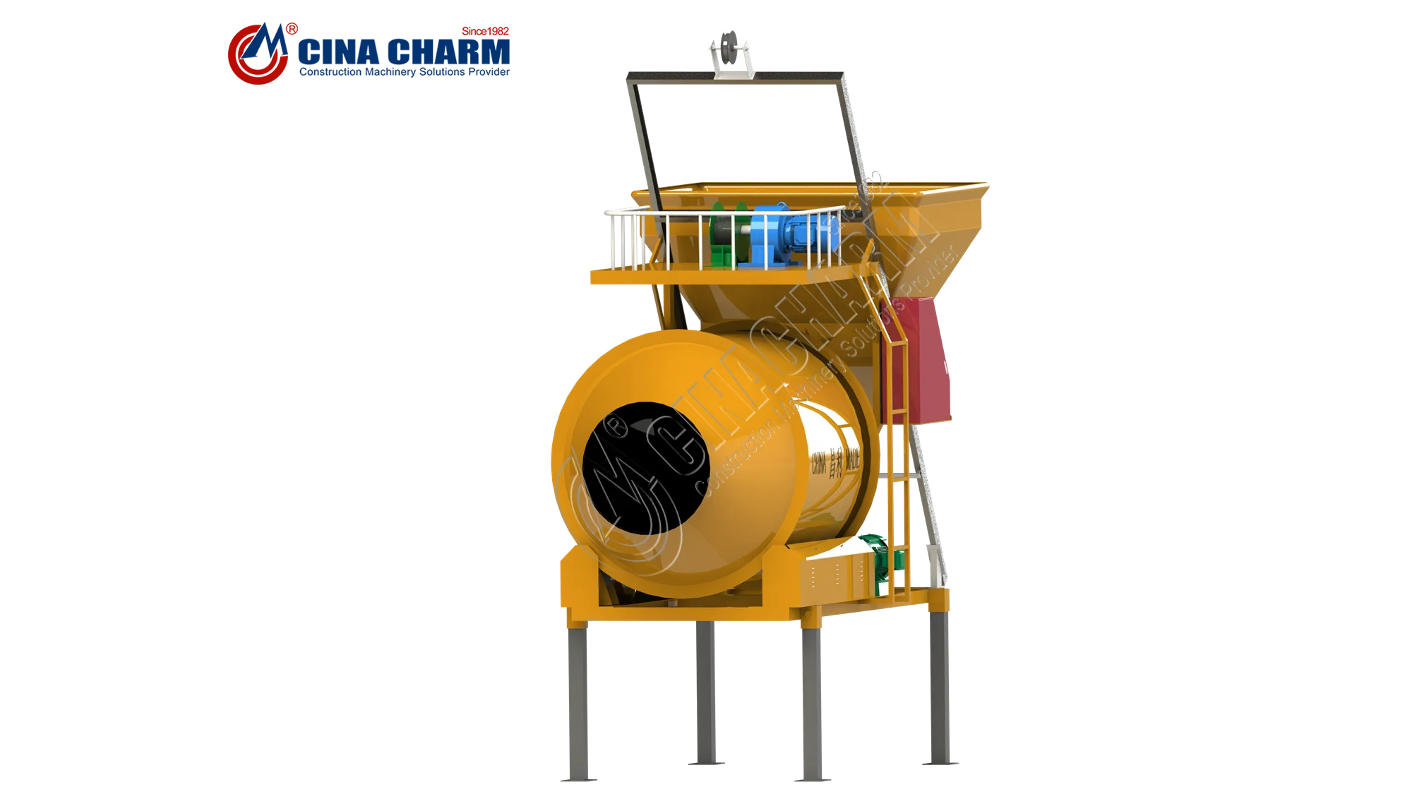 Ultra cost effective High productivity commercial concrete mixers JZM350/750 Used for making raw materials automatic unloading