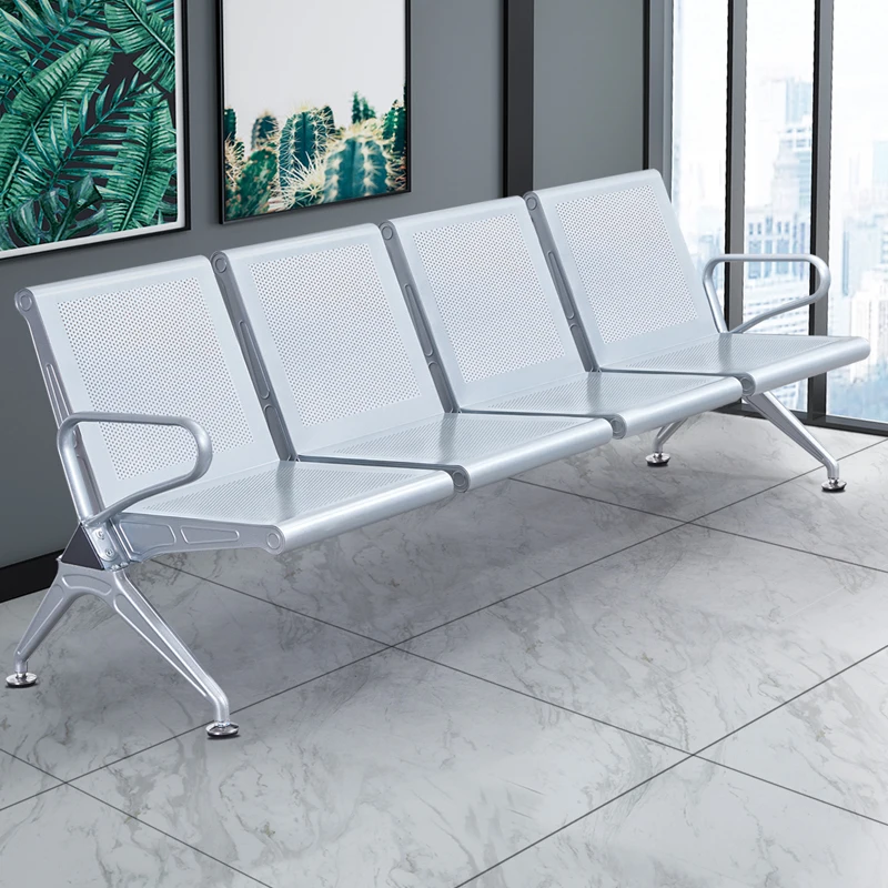salon reception hotel metalic modern public office hospital mall patient 5 seater waiting chair