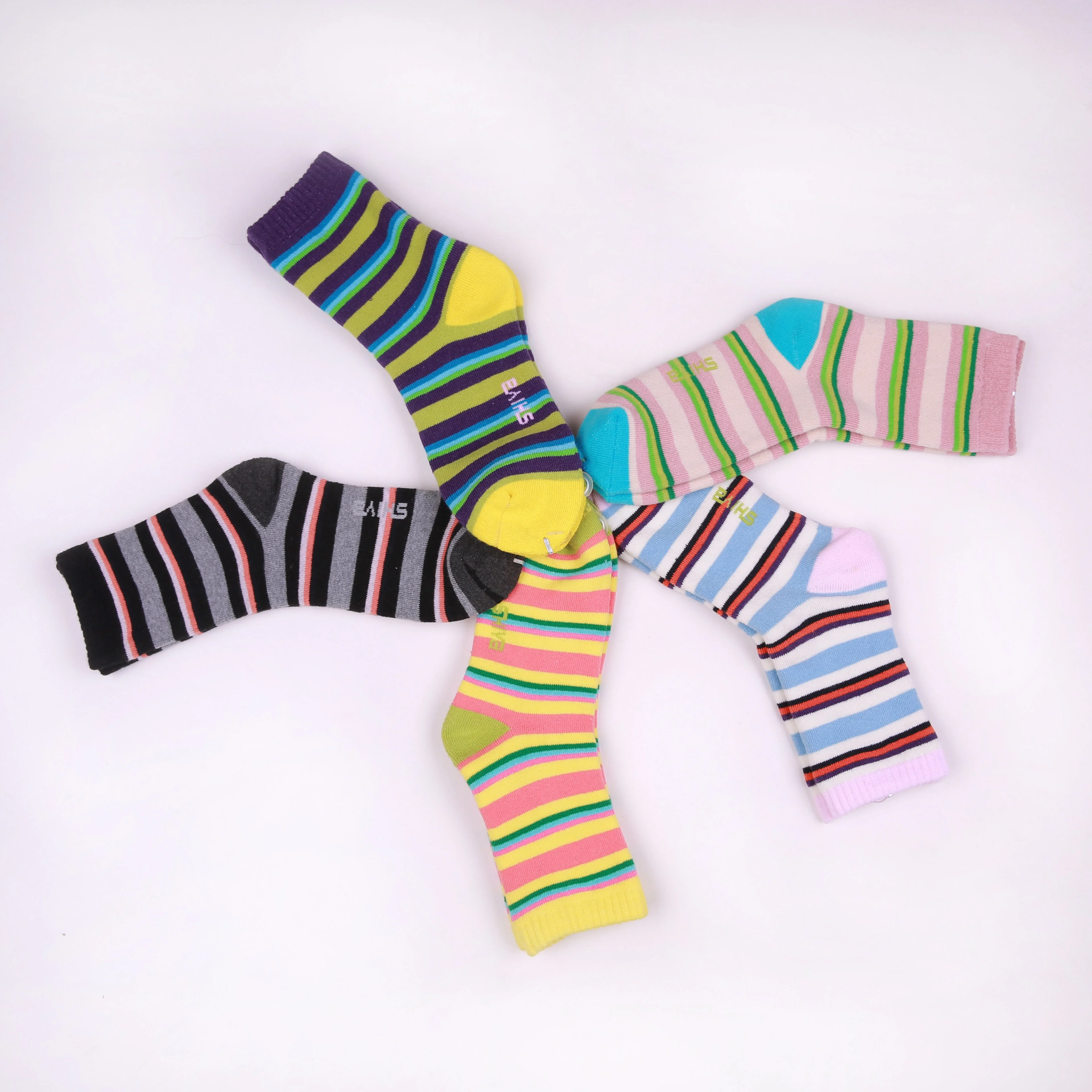 Полностью хлопковые теплые женские носки на заказ, теплые хлопковые женские носки в полоску, зимние Хлопковые женские носки