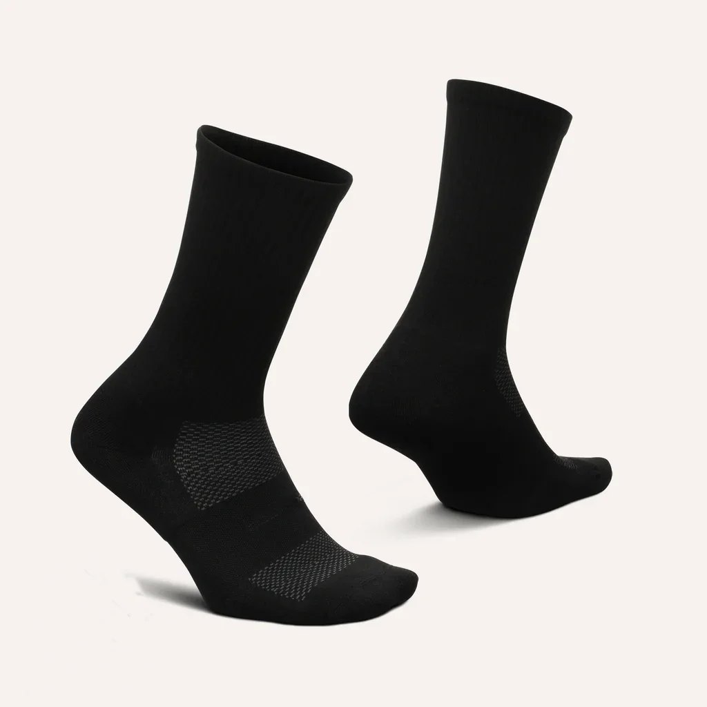 Cushioned Crew Training Athletic Socks Men Combed Cotton Moisture Wicking Breathable Performance Black Socks