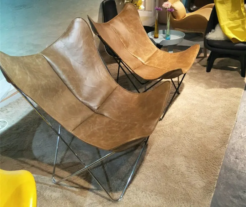 Modern design home furniture chair Italian leather Butterfly Chair Single Lounge Leisure Chair for living room