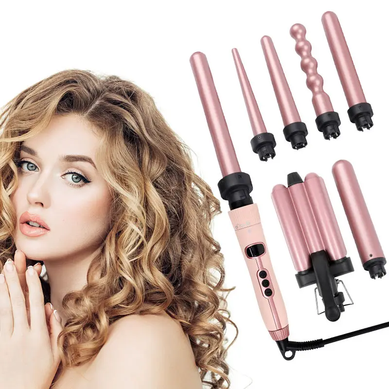 6 En 1 Rizadora Ferros Rizador De Cabello Triple 3 Barrel Three Spiral Spin Curlers Rollers Hair Curling Iron Curl