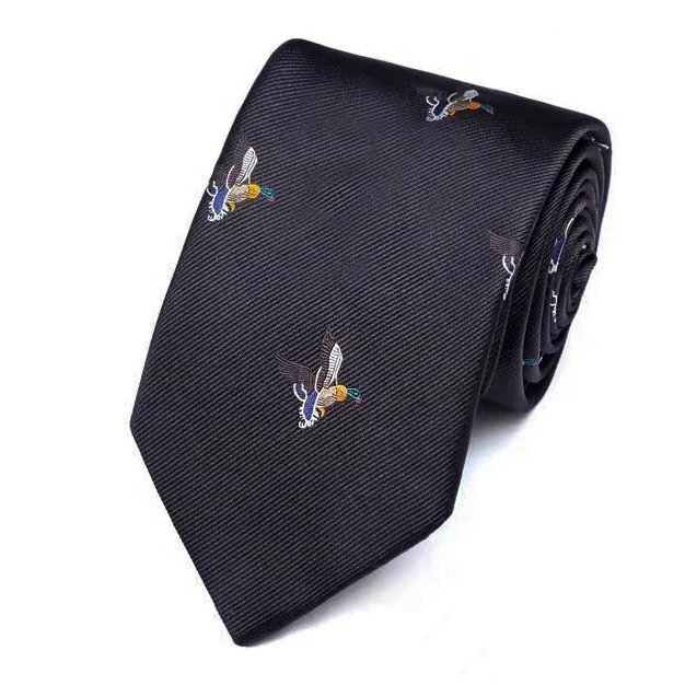 8CM New design mens italian brands black royal blue embroidered animal bird floral neck tie bow ties for men business