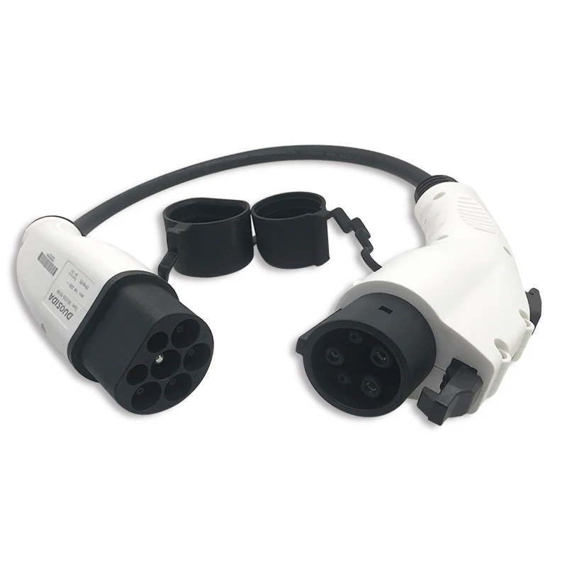 Зарядный адаптер Duosida ev, 16 А, 32 А, тип 1 на тип 2, автомобильное зарядное устройство, разъемы ev с разъемами IEC62196 и SAE J1772