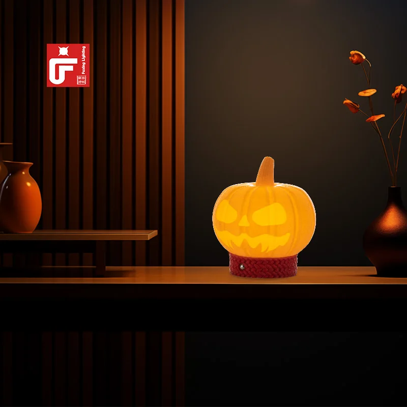 Halloween Portable LED Glowing Pumpkin Lanterns Table Lamp Indoor Festive Decorations Battery 3d lamp