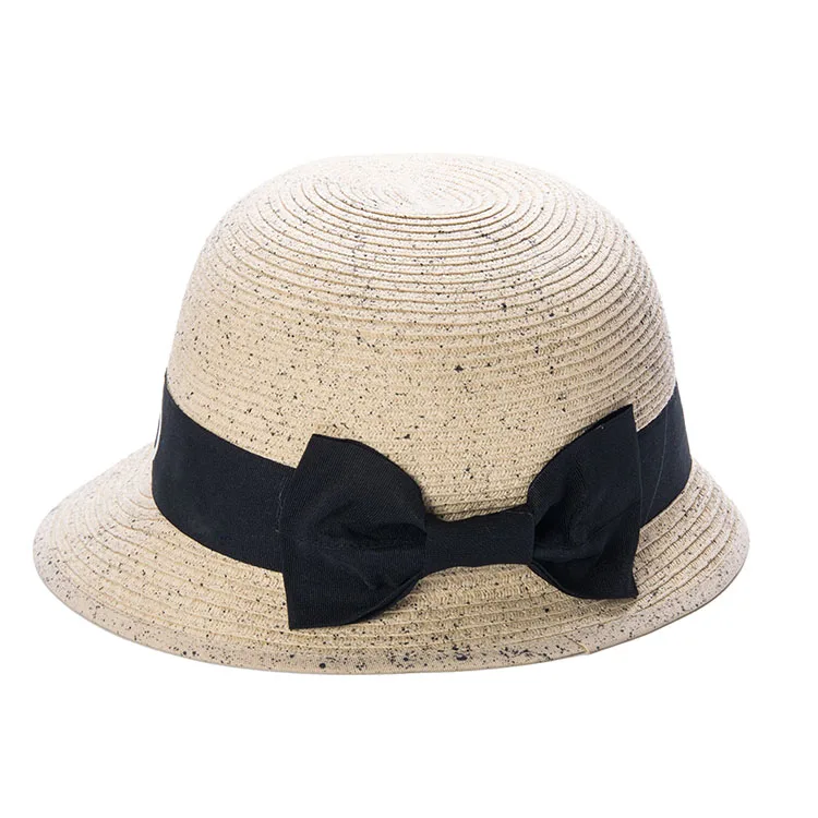 Low Moq Elegant Chic Lightweight Heatstroke Prevention Women Customizable Casual Straw BOWLER HAT