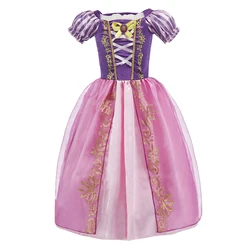 2022 New Princess Dress For Girls Party Costume Kids Cosplay Princess Dress Girls Queen Costume Spring Girls Short Sleeve Dress