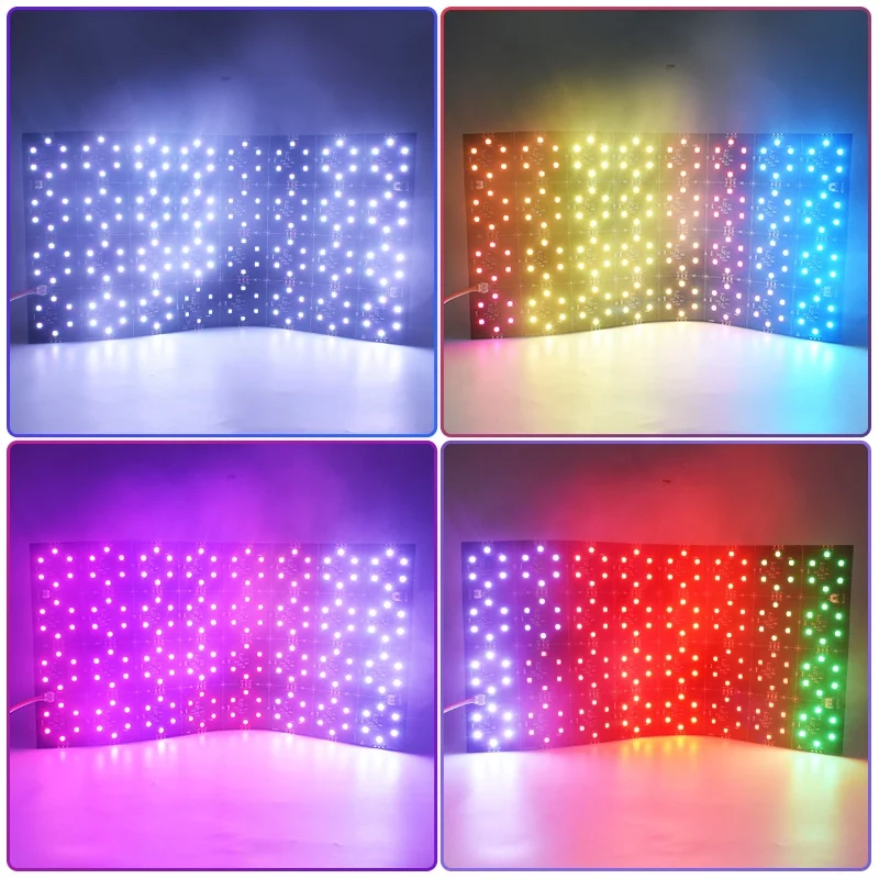 SM16703 32 IC 192leds led display sheet multi color rgb pixels led sheet Full Black PCB led sheet screens for advertising