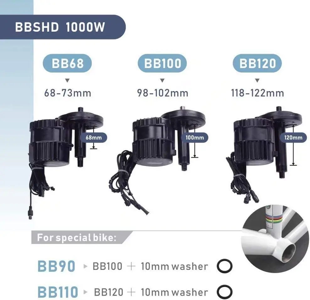 BLJ BAFANG Electric Bike 1000W BBSHD Mid Drive Motor Kit Electric Bicycle Conversion Kit with Optional 48v 52v Lithium Battery