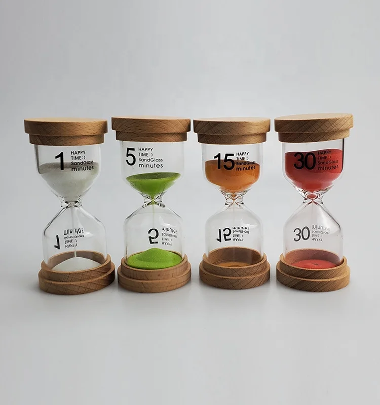 
wood cover sand timer 1 3 5 10 15 20 30 minutes for kids time management 