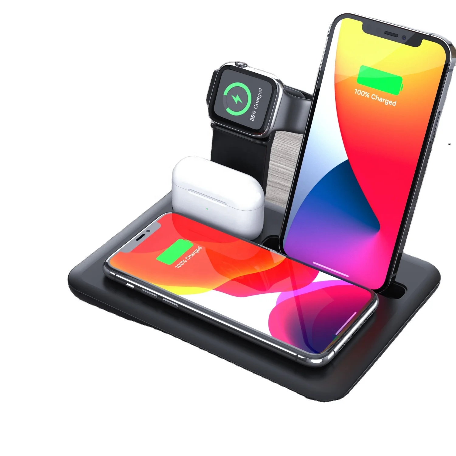 Fast 15W Qi Magnet Portable Lamp Stand For Iphone Phone Car 4 3 in 1 Wireless Charger