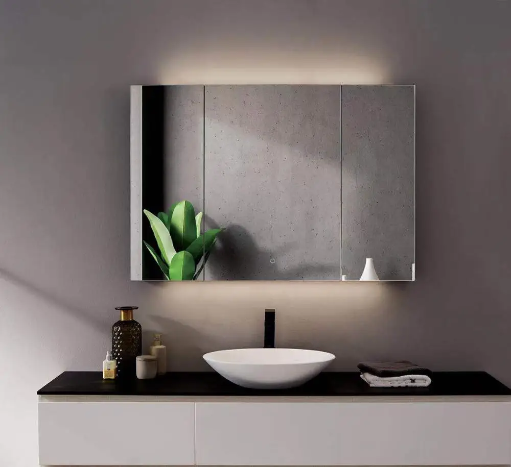 
Bathroom Mirror Cabinet Medicine Cabinet With Shaver Socket Anti Fog 