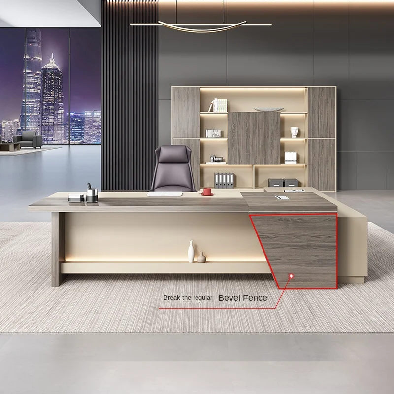 Modern Luxury L-Shaped Boss Desk Executive Office Wood Modular Computer Manager Furniture