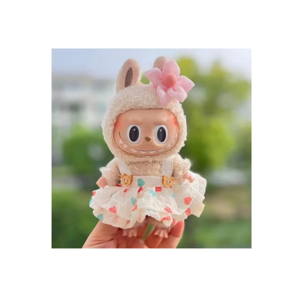 Cute New design Clothes for 17cm Labubu doll handmade Decoration cloth Sweater Toy Cloth Colorful Suit Set Cartoon Dress