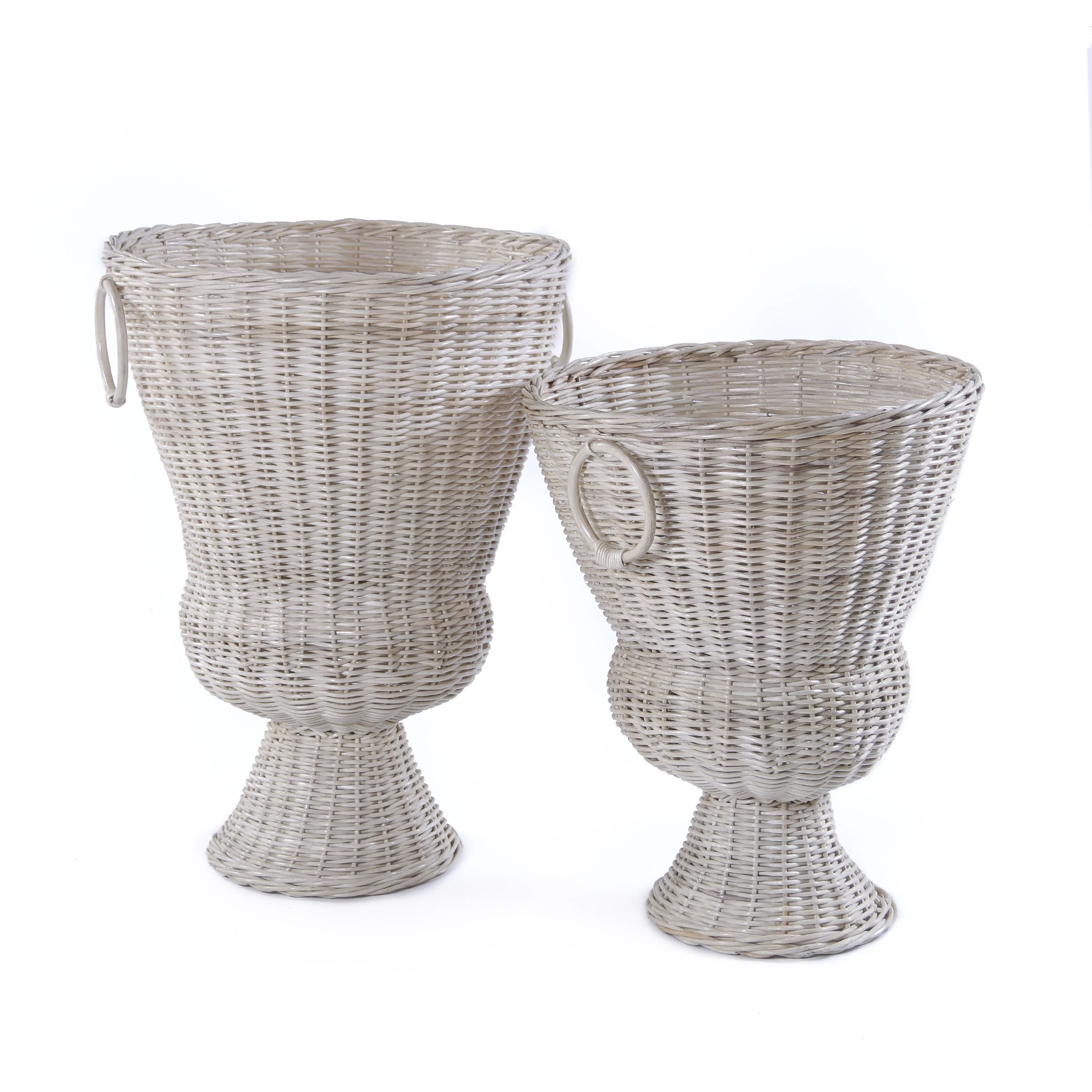 High quality wicker laundry basket made of rattan fitrit weaving with handles without lid from Indonesia