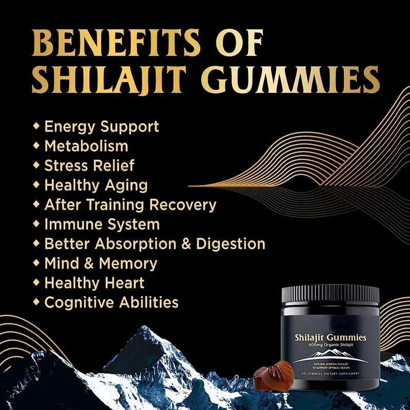 OEM Pure Shilajit Extract Gummies Himalayan Organic Shilajit Resin Gummies for Energy Support and Brain Memory Shilajit Gummies