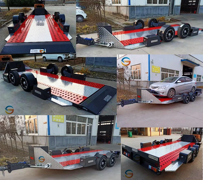 Tandem Axle Car Trailer with Adjustable Loading Ramp