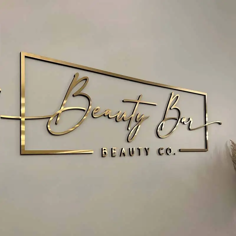 Advertising Color Acrylic Laser Cut Custom Logo Letters office Reception sign Building Signage Beauty salon logo wall sign