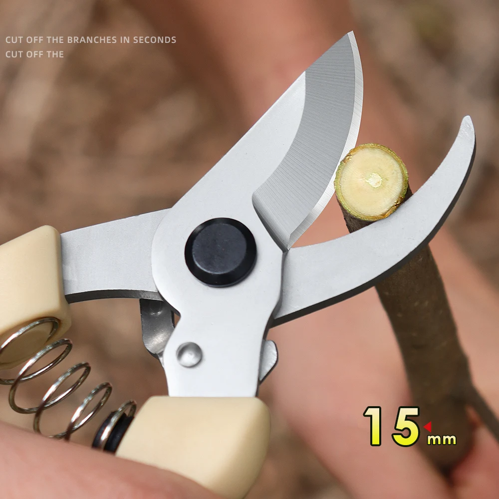Premium  Garden Scissors Frosted Handle Titanium plated  Flower Cutting Pruning Shears Plant Shears Powerful Trimmer