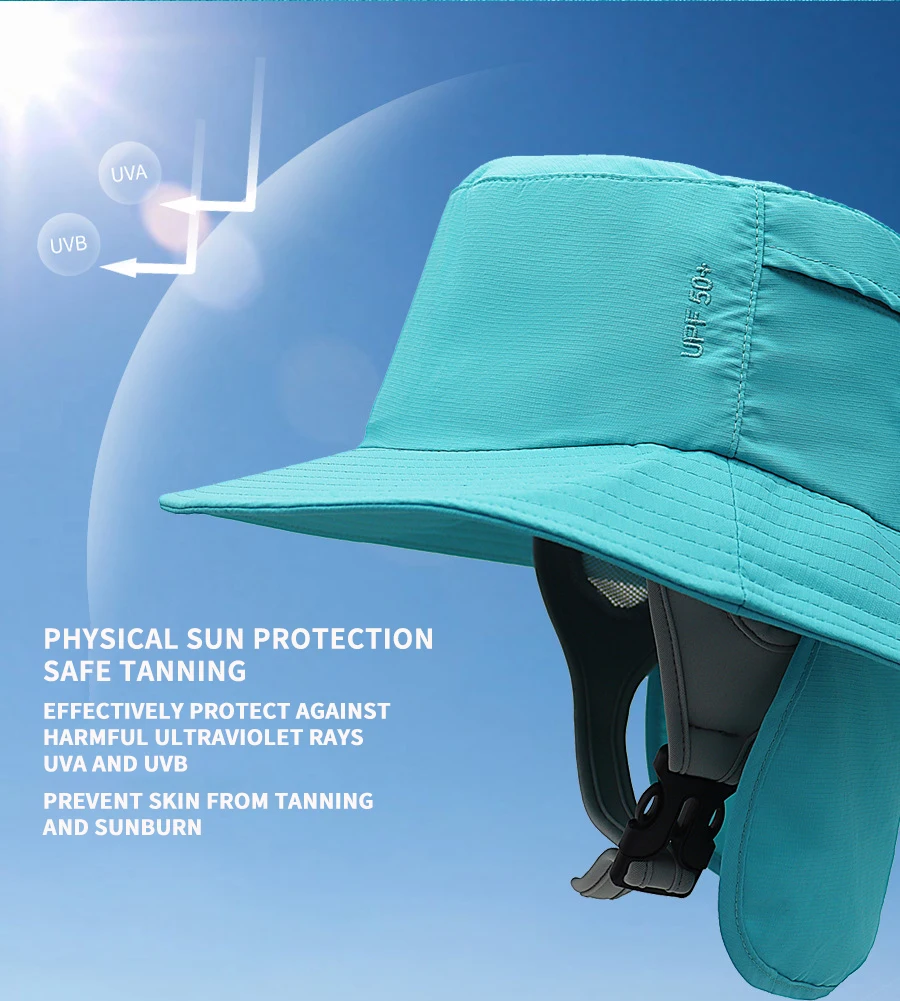 Outdoor neck flap surf golf waterproof fisherman hats custom upf quick dry sun UV protection summer bucket hat caps