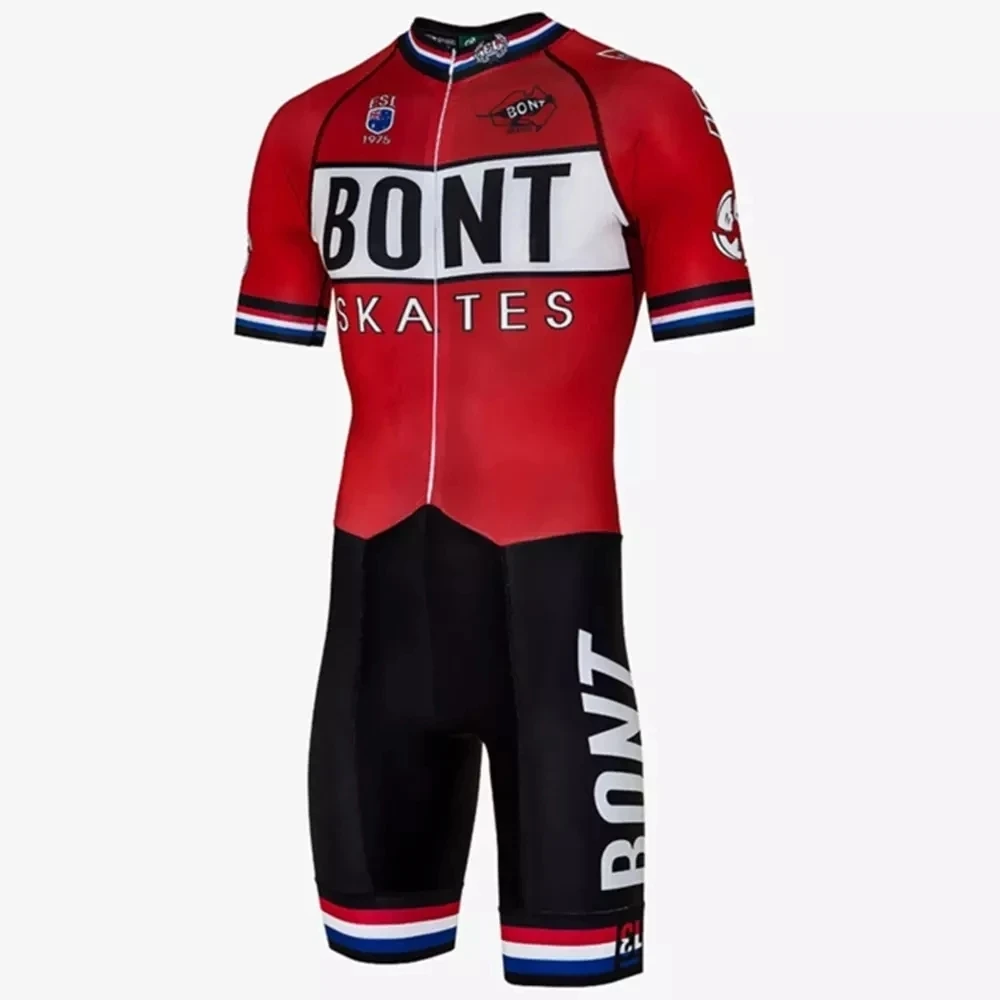 Custom Short Sleeved Zipper Conjoined Sports Clothes Cycling Clothing Roller Skating Jersey Onesuits Uniform Sportswear For Men