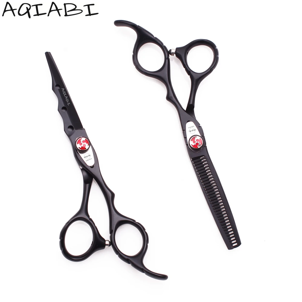 Barber Scissors 6' JP Stainless Steel Hair Cutting Scissors Thinning Shears Hair Scissors Black Razor Edge A1019