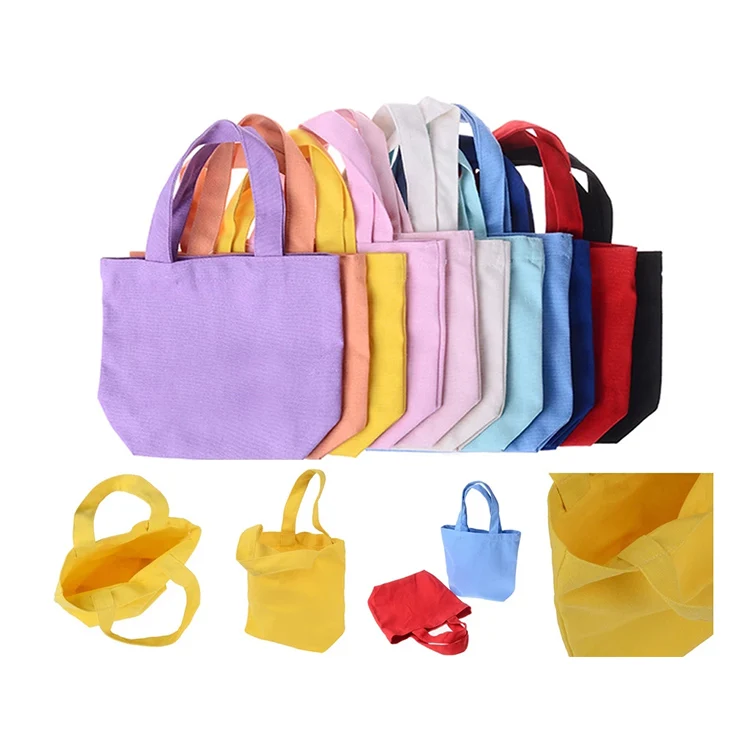 Wholesale Eco-Friendly Blank Small Size Portable Custom Print Shopping Tote Bag Cotton Canvas