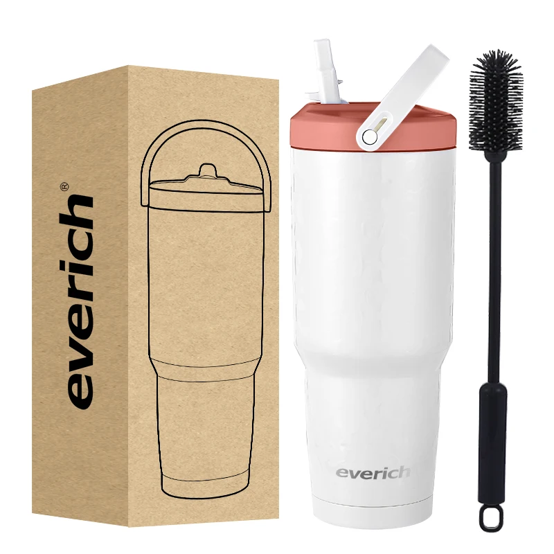 Everich 30oz Flip Straw Tumbler USA EU Top Seller Blank Sublimation 30oz Flip Straw Tumblers With Portable Handle for Car Travel
