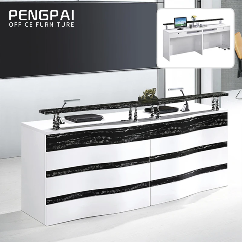 Custom Made White Half Round Standing Restaurant Reception Desk Furniture