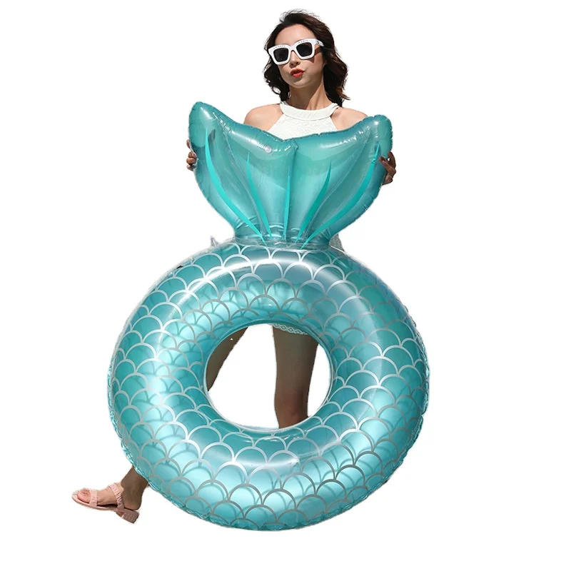 Hot sale Mermaid Pool Float Circle Inflatable Swimming Ring Adult Pool Floating Kids Ring Swim Pool   Beach Party Air Mattress