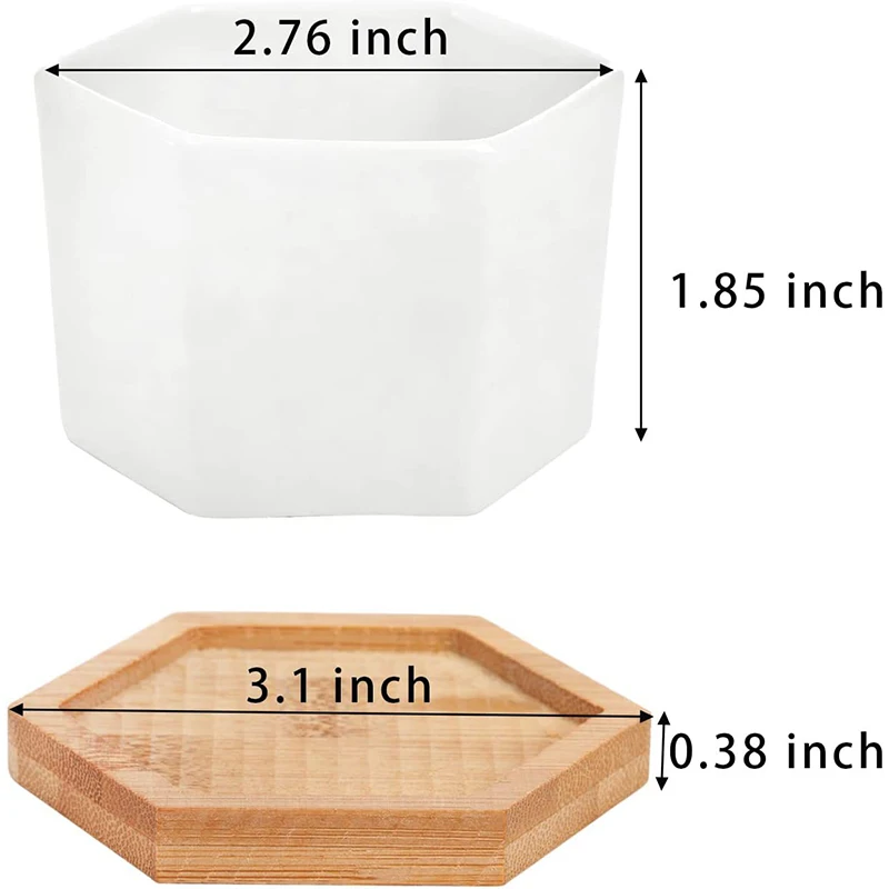 Wholesale Modern White Decorative Garden Mini Humanoid Porcelain Ceramic Flower Pot with Bamboo Tray Succulent Plant Pots