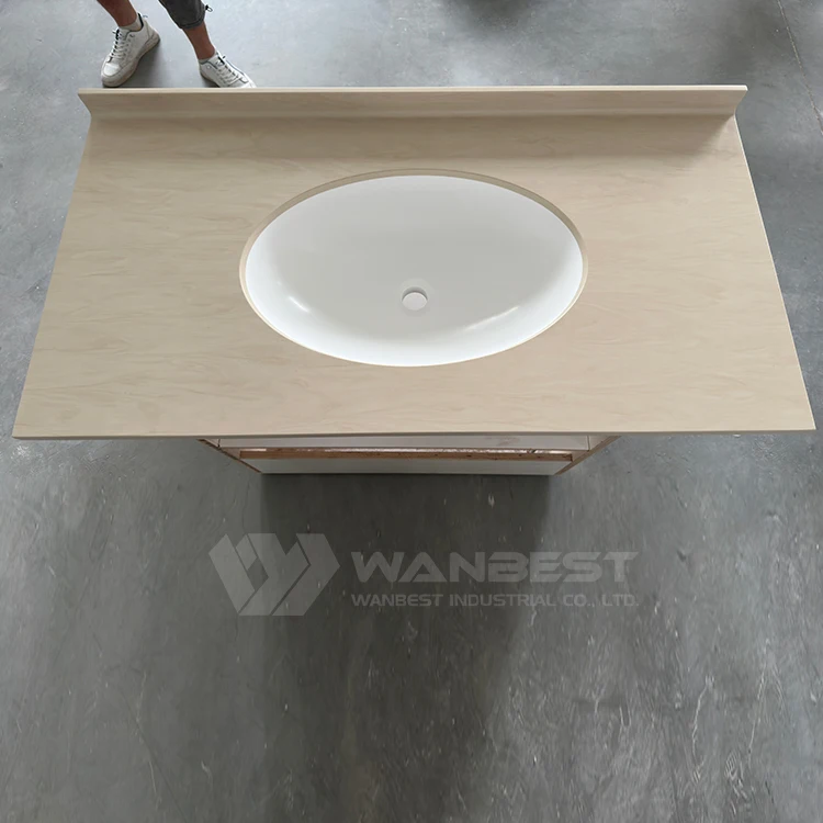 Modern Solid Wood Brown Washroom Bathroom Vanity Bathroom Cabinets White Bathroom Sink for sale