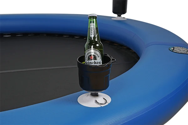 Waterraft floating circular inflatable dock water hammock with removable mesh net