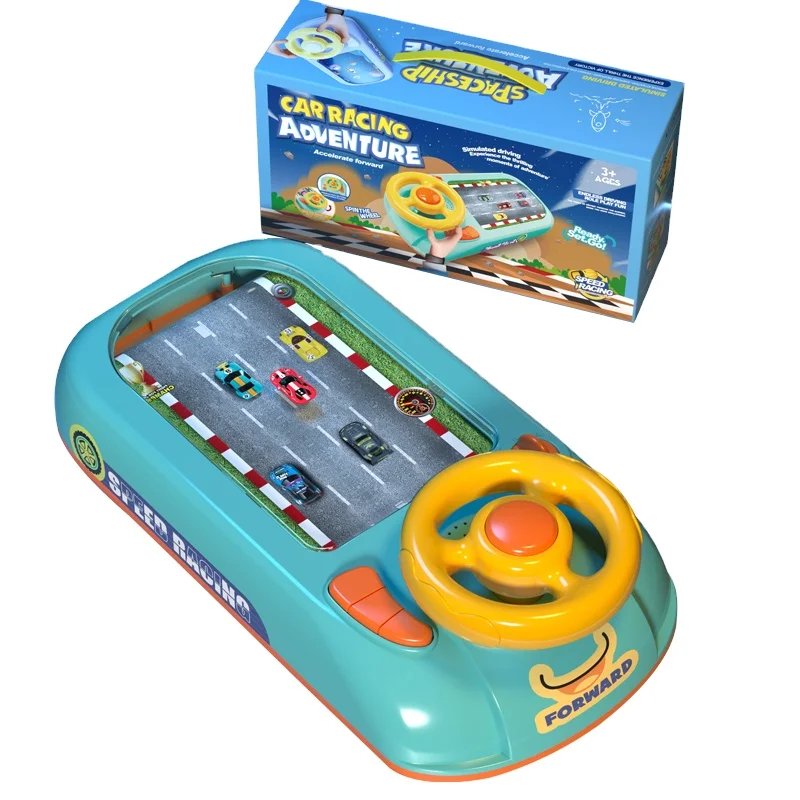 HW Educational Baby Racing Car Adventure Game Toy with Steering Wheel Sound Parent-Child Tabletop Brain Challenge