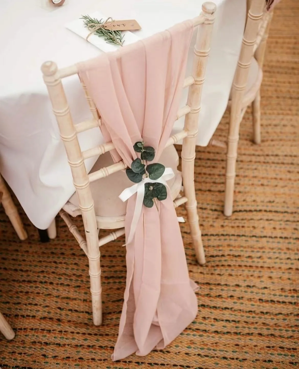Wholesale Popular Chiffon Chair Sashes Polyester Elegant Chiffon Chair Sashes