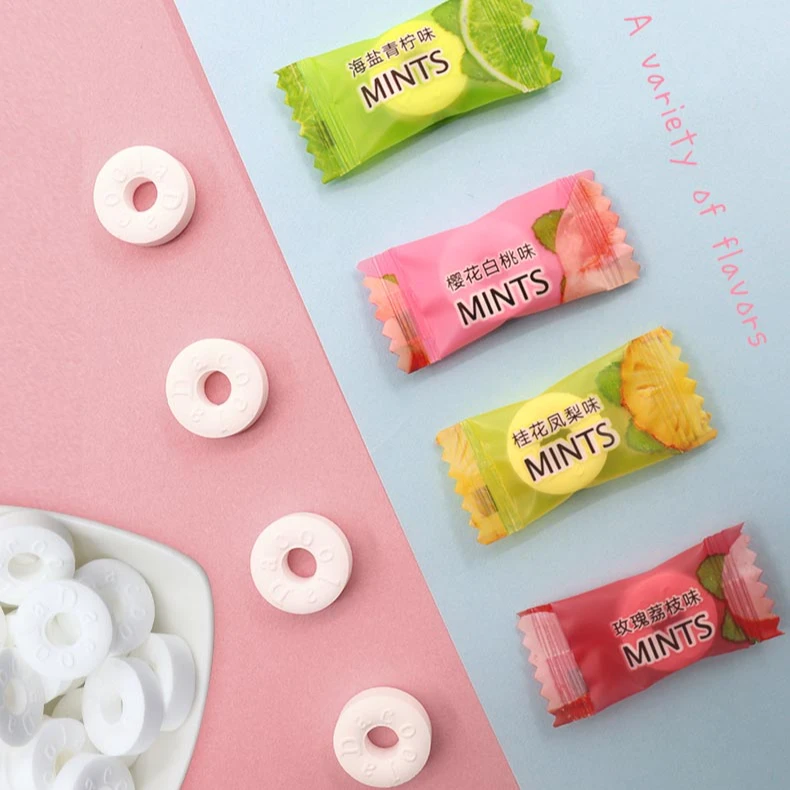 candy manufacture Dry Cow Milk Candy Tablets bulk order strawberry Milk Flavor Press Candy