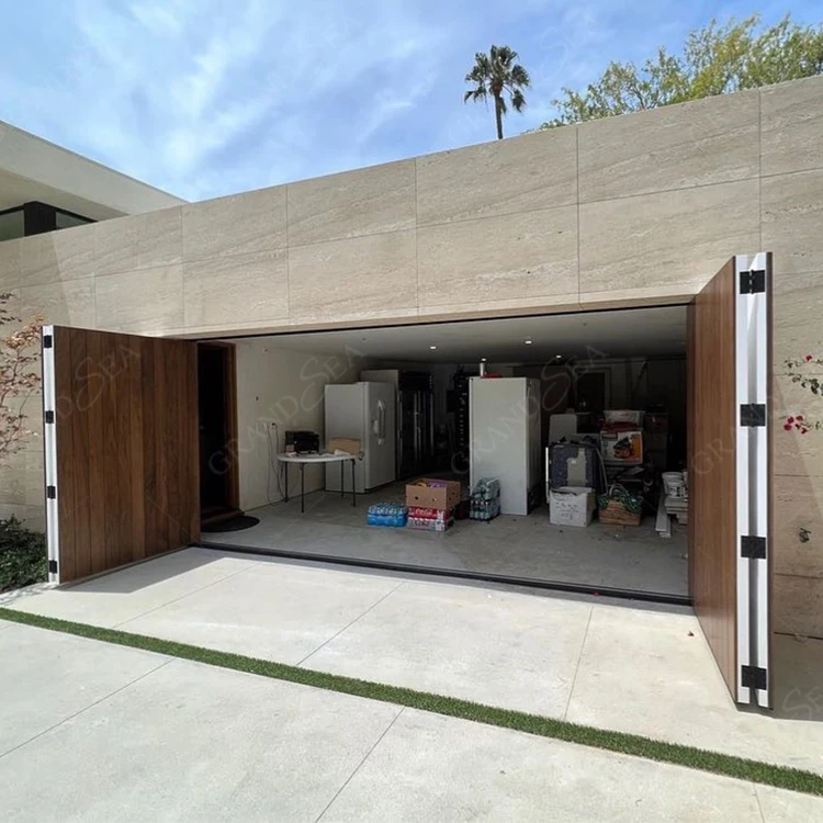 Australian Customized Hidden Aluminium Metal Luxury Modern Double Automatic Bifold Garage Door For Homes