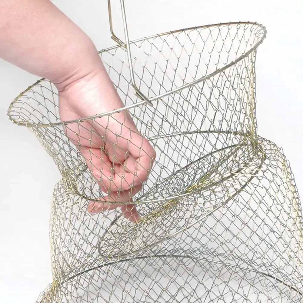 Wire fish basket fishing gear wholesale Iron Wire fish basket fish keeping net crab fishing gear