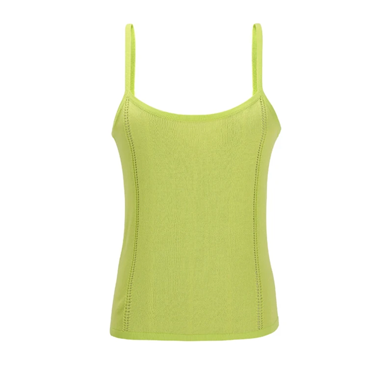 Ladies fit linen camisole green