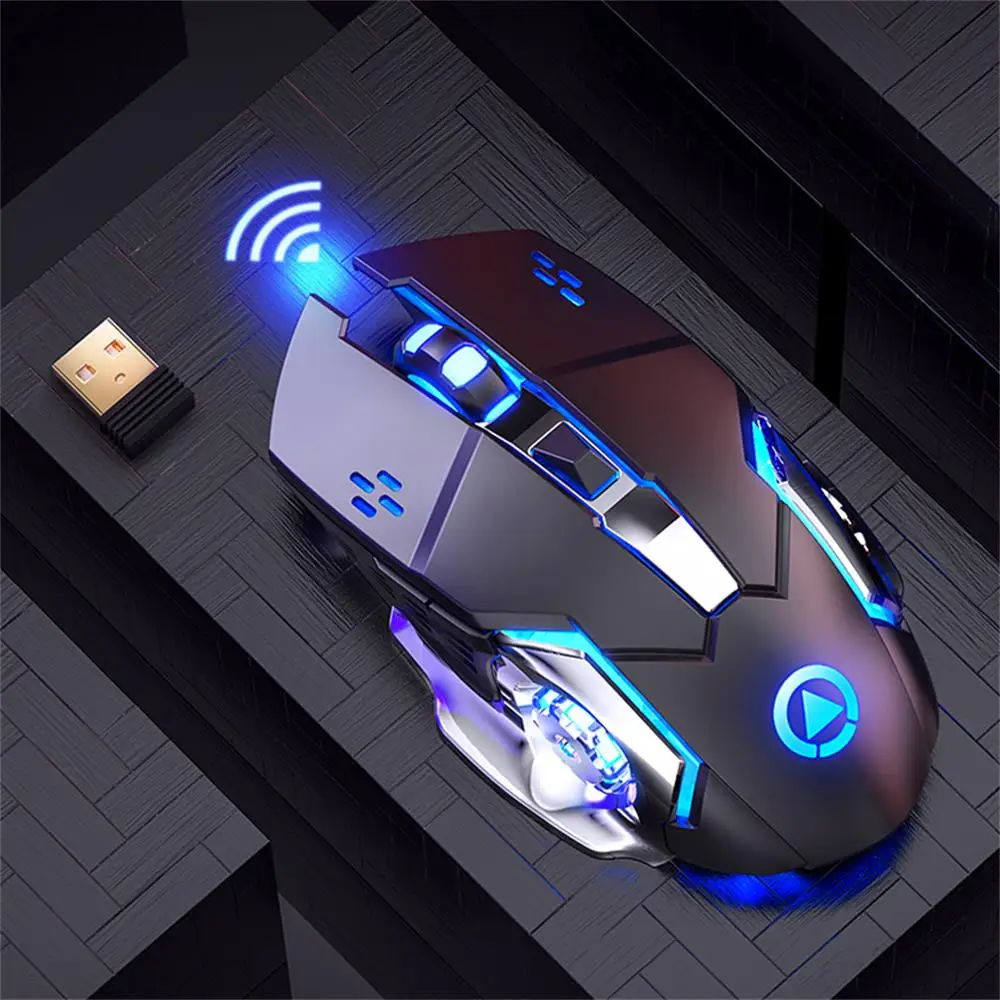A4 Wireless Gaming Mouse 2.4G 1600 DPI LED Rechargeable Adjustable Gamer Silent Mouse Gamer Professional Mute Mice for PC Laptop