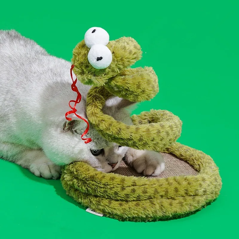 Pet Kitten Cat Catcher Spring Plush Toy Cute Snake Shape Tooth Cleaning Self Pleasure To Relieve Boredom