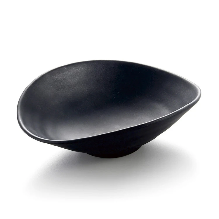 100% Matt Black Melamine Dinnerware Dishes Luxury Dinnerware Set  Kitchen Ware Restaurant Oval Dish