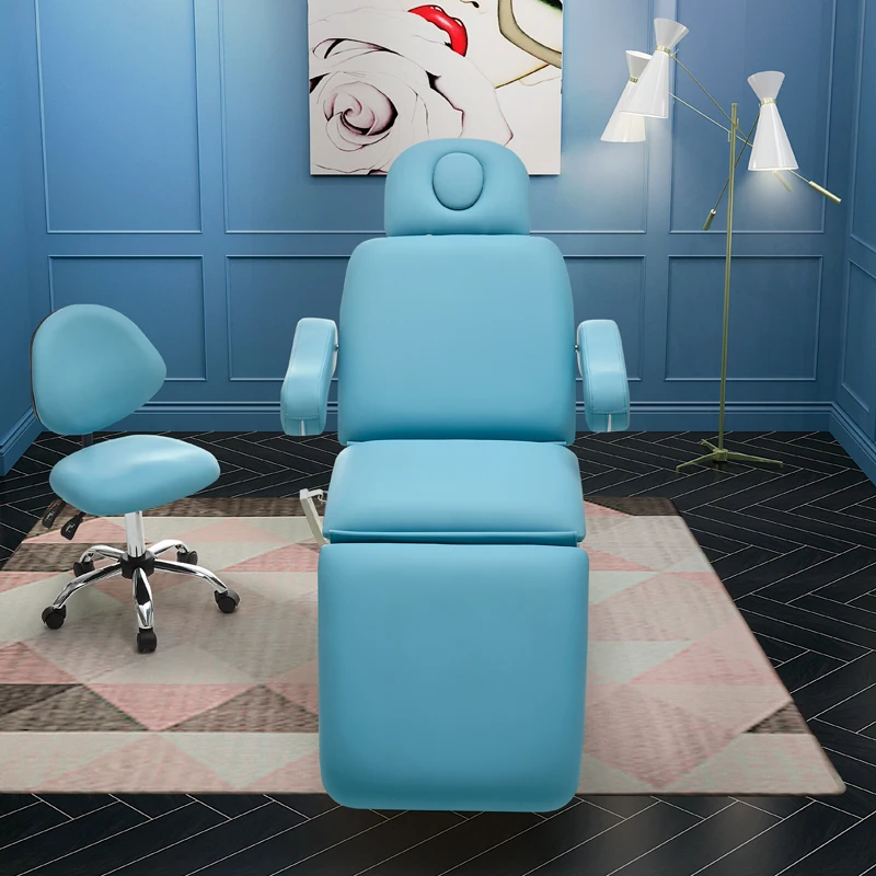Cosmetic surgery beauty salon equipment 4 Motors Electric USB facial Clinic massage bed with stool and cabinet for sale