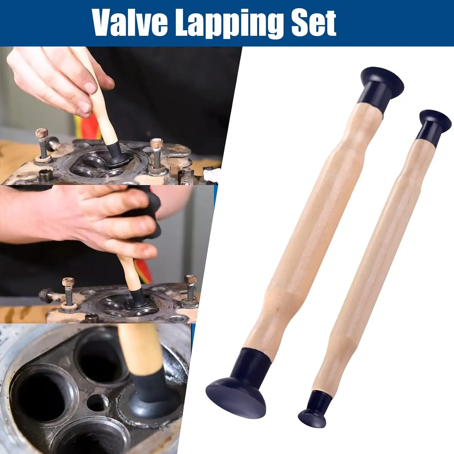 2pcs Valve Lapper Tool Set for Vehicle Oil Systems Maintenance and Repair Double Ended Valve Hand Lapping Grinding Sucker Kit